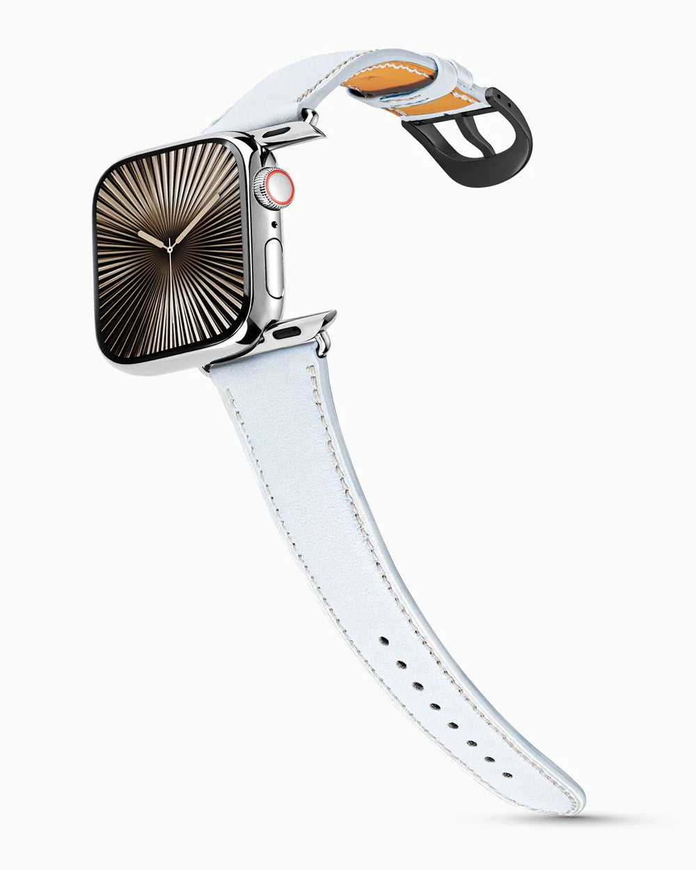 Swift Series luxury Apple Watch leather band on a Series 10 Apple Watch