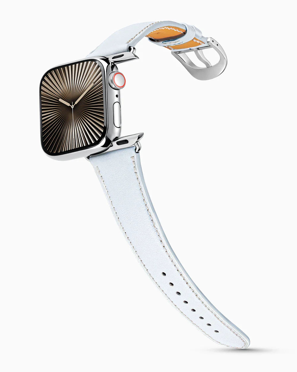 Swift Series luxury Apple Watch leather band on a Series 10 Apple Watch