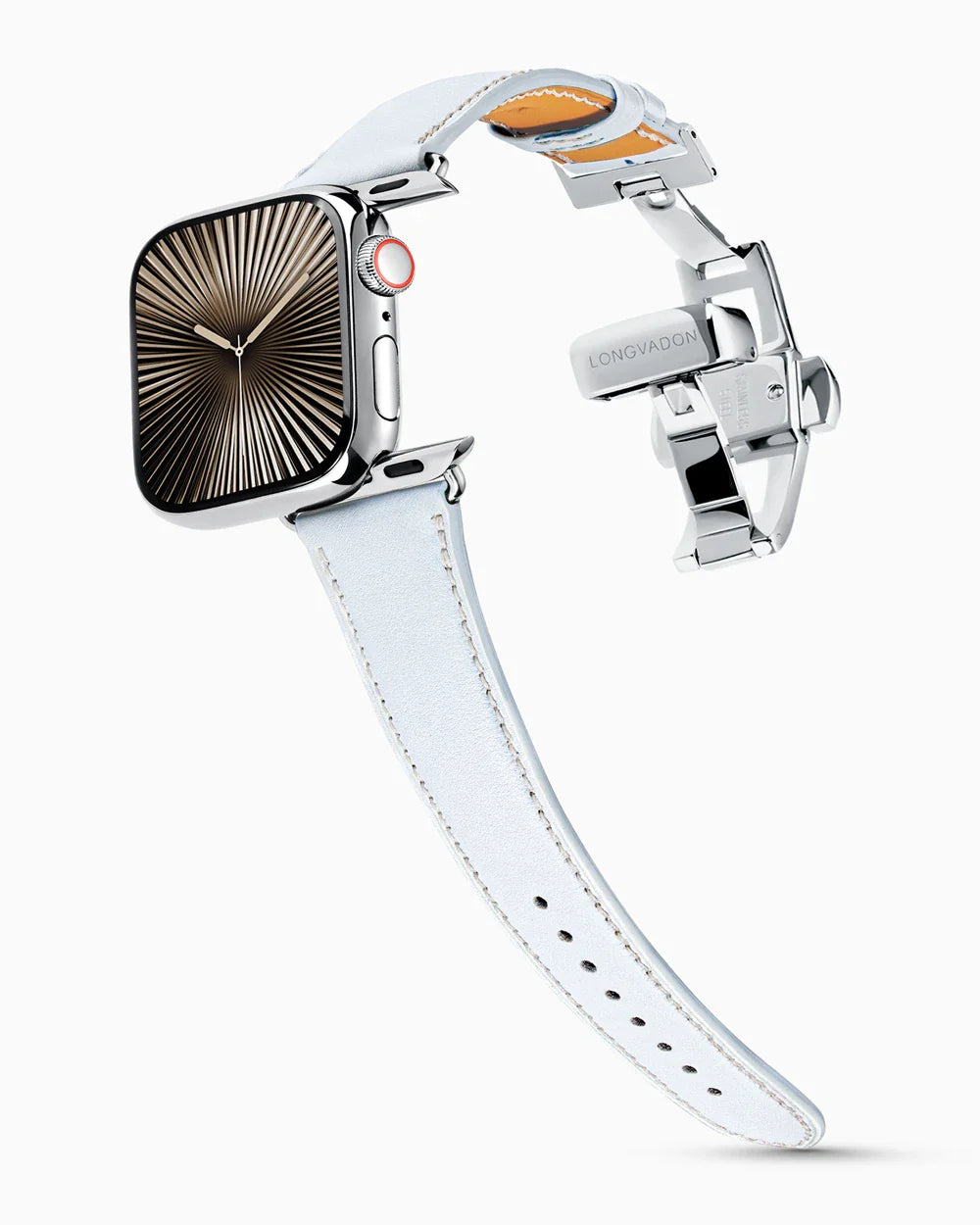 Swift Series luxury Apple Watch leather band on a Series 10 Apple Watch