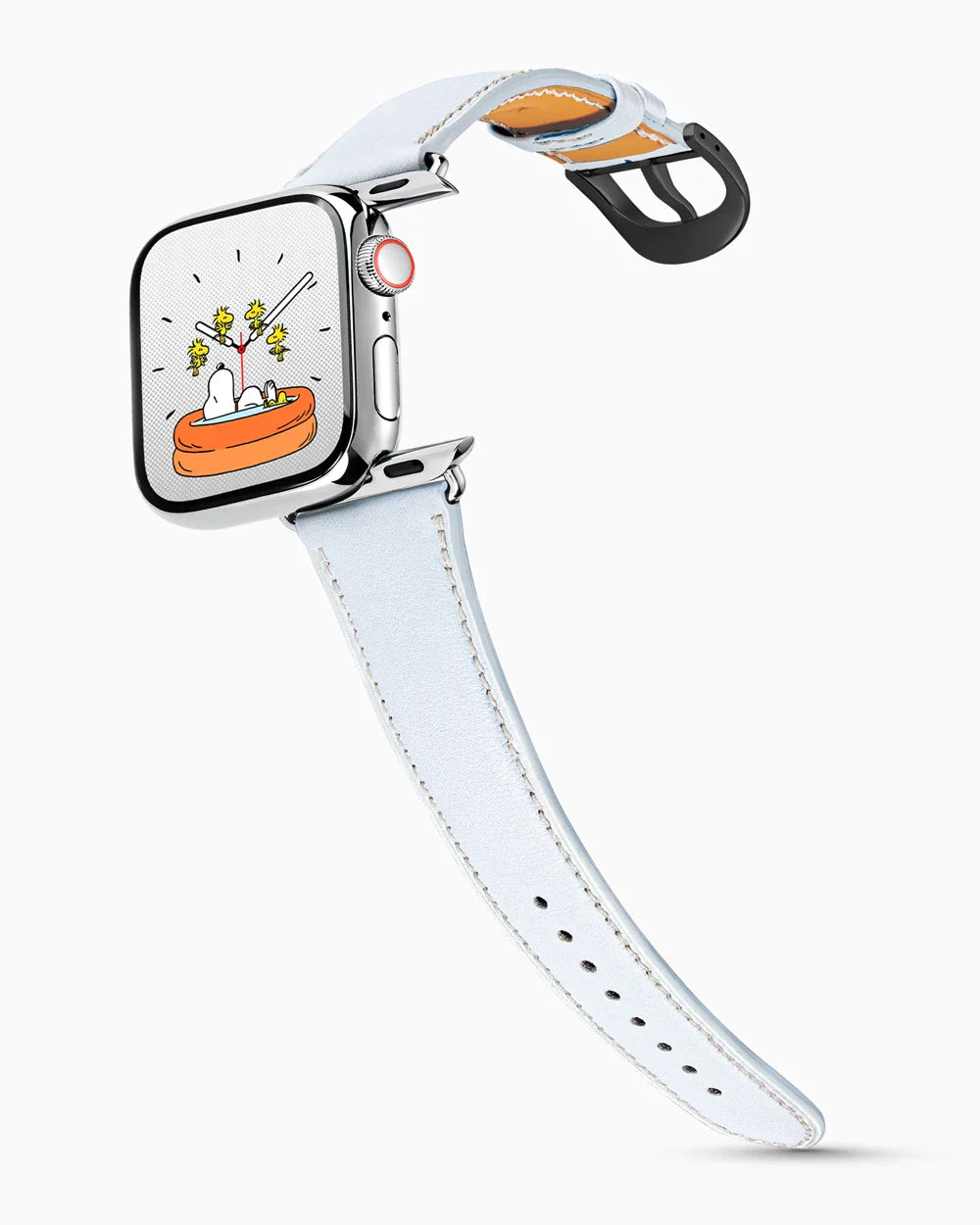 Swift Series luxury Apple Watch leather band on a Series 9 Apple Watch