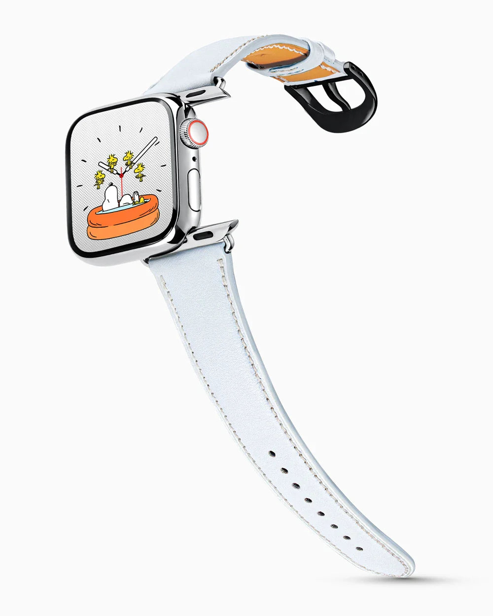 Swift Series luxury Apple Watch leather band on a Series 9 Apple Watch