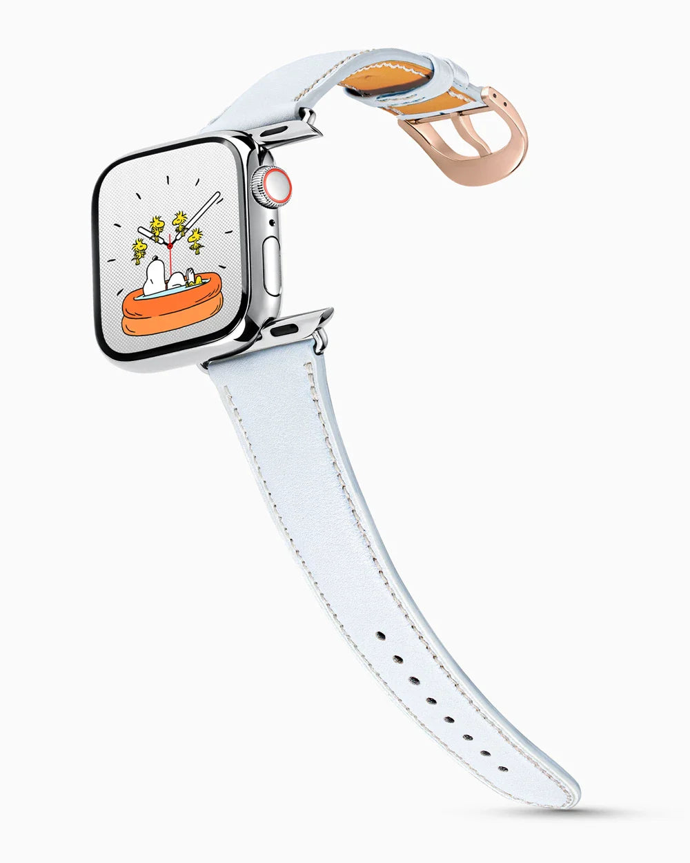 Swift Series luxury Apple Watch leather band on a Series 9 Apple Watch