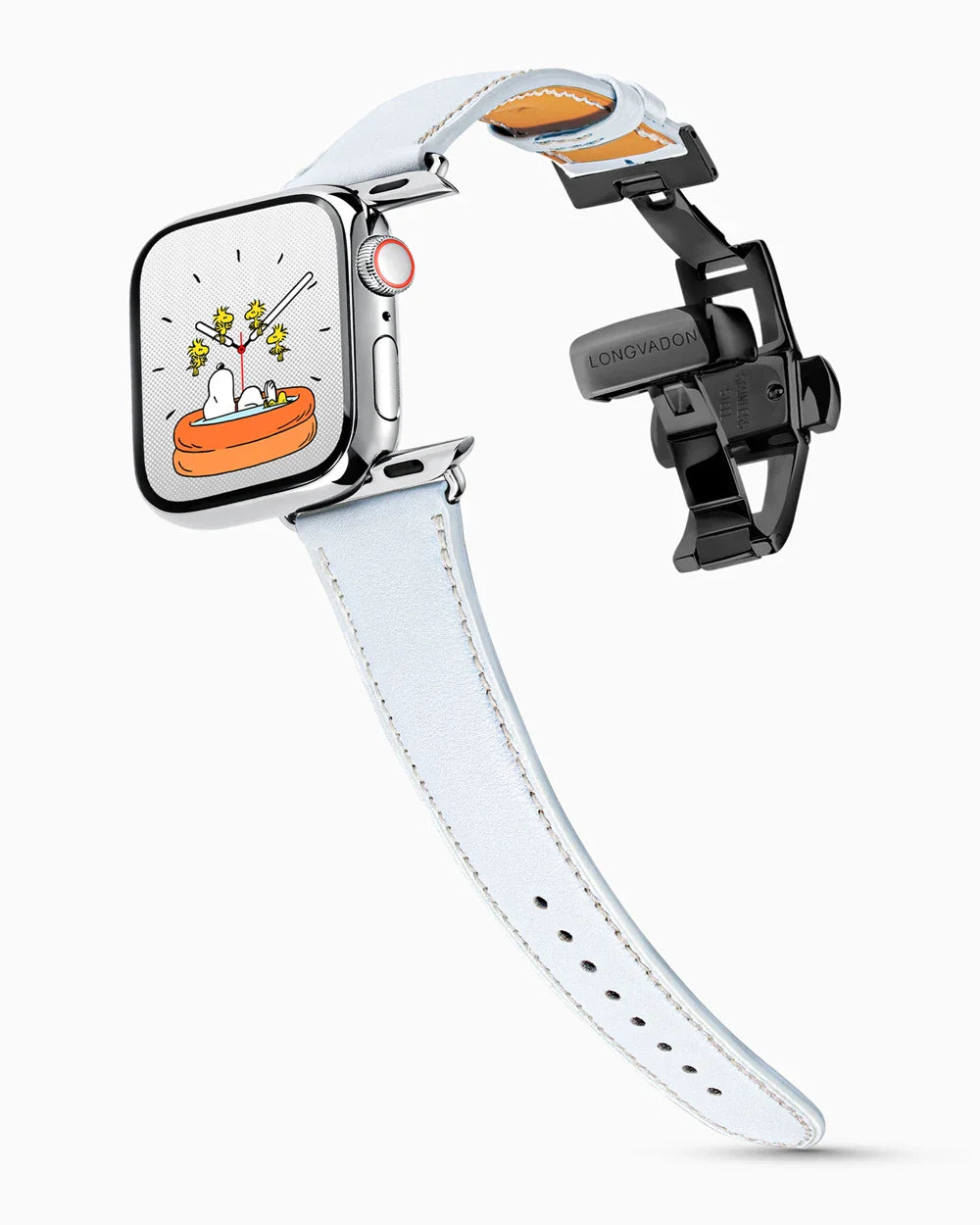 Swift Series luxury Apple Watch leather band on a Series 9 Apple Watch