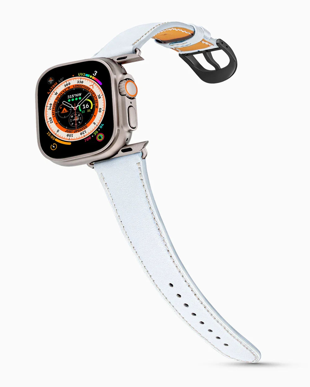 Swift Series luxury Apple Watch leather band on an Apple Watch Ultra