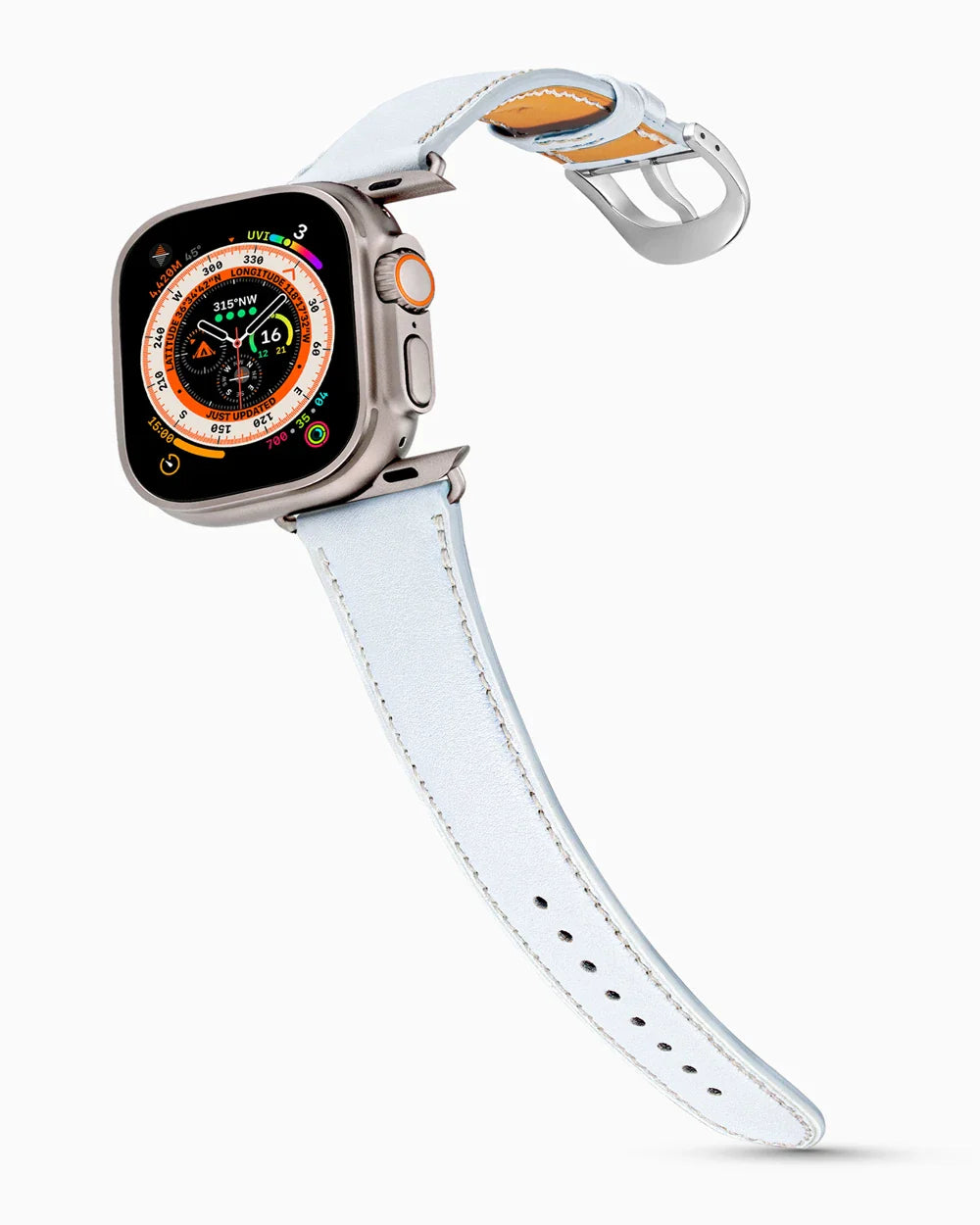 Swift Series luxury Apple Watch leather band on an Apple Watch Ultra