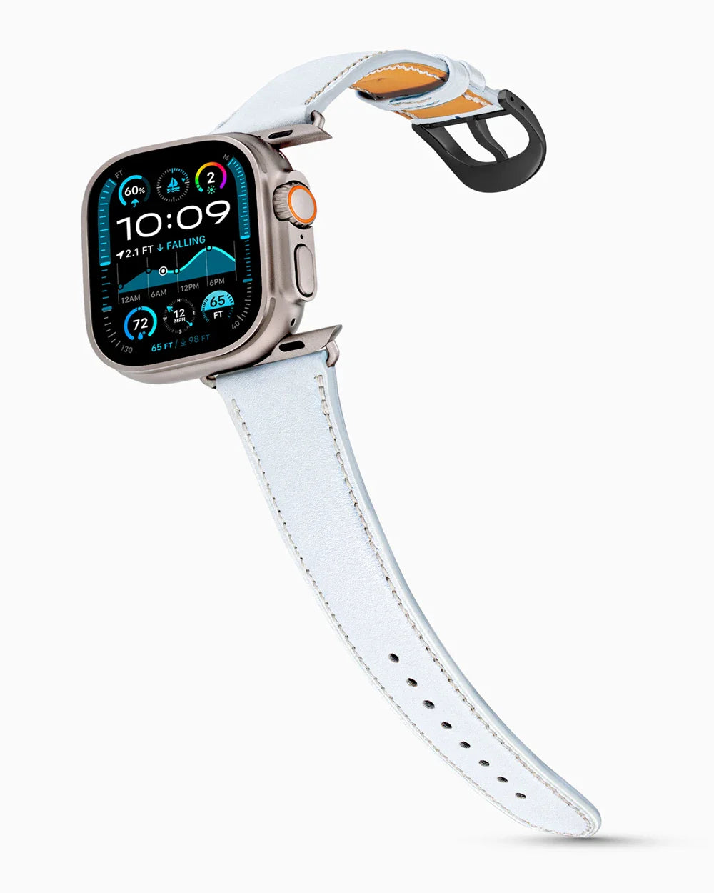 Swift Series luxury Apple Watch leather band on an Apple Watch Ultra
