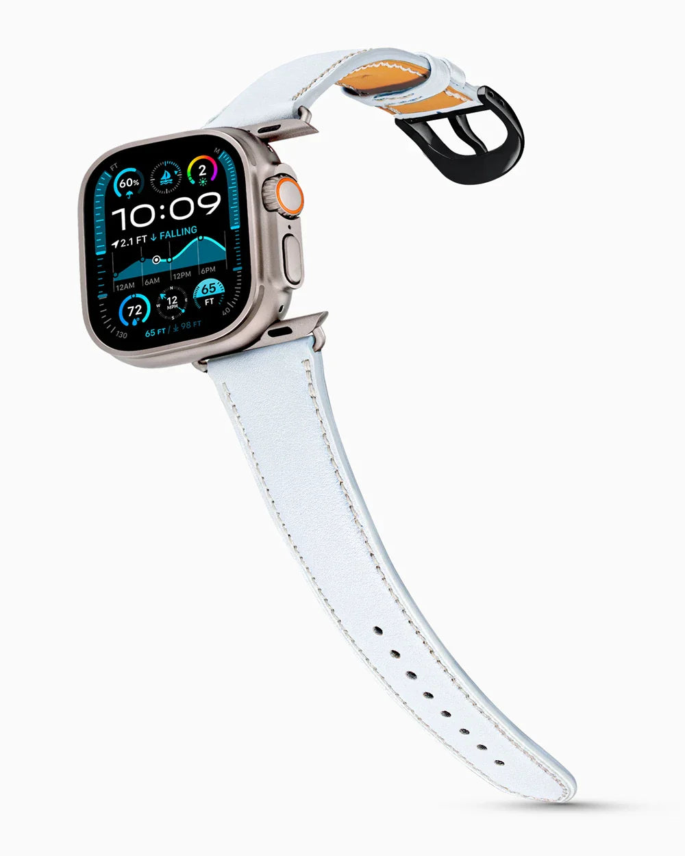 Swift Series luxury Apple Watch leather band on an Apple Watch Ultra