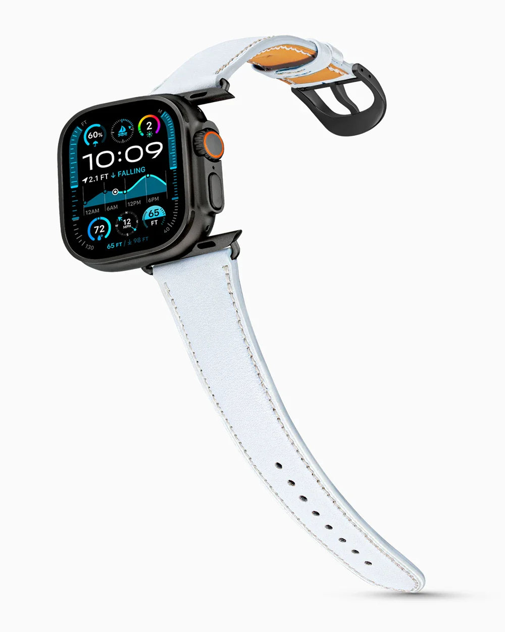 Swift Series luxury Apple Watch leather band on an Apple Watch Ultra