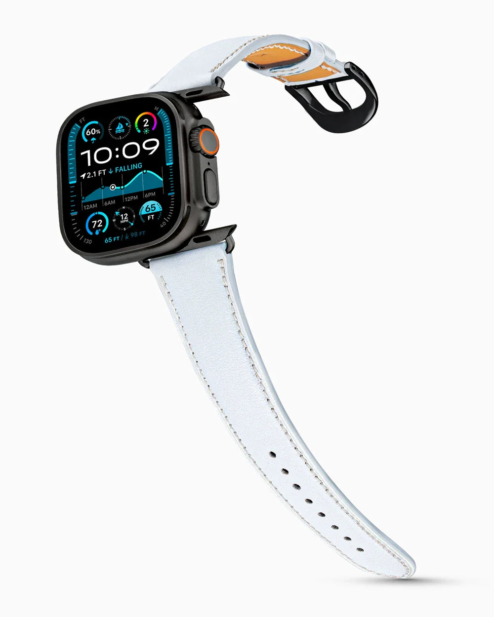 Swift Series luxury Apple Watch leather band on an Apple Watch Ultra