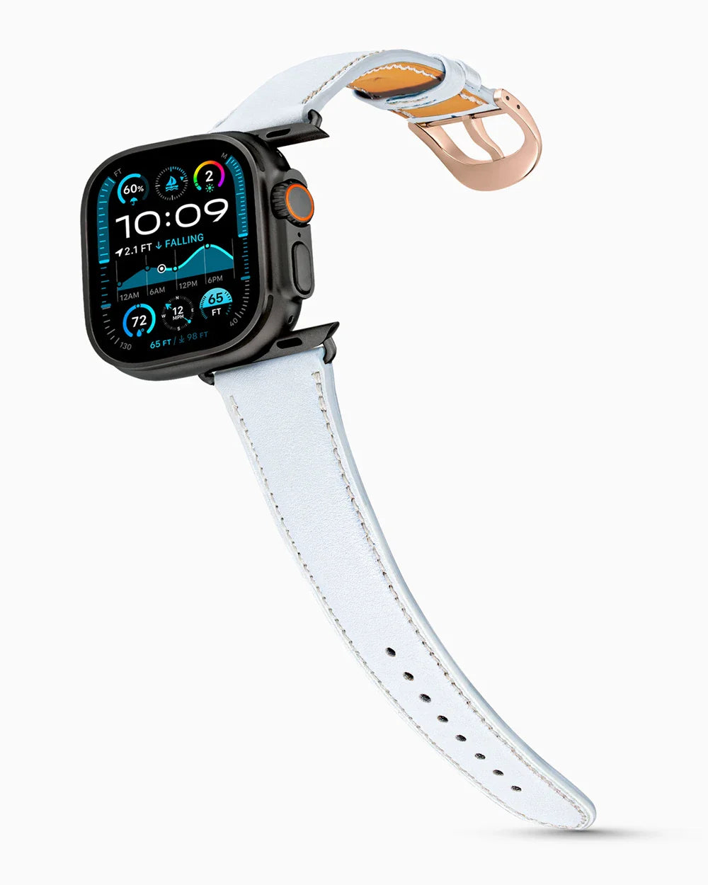 Swift Series luxury Apple Watch leather band on an Apple Watch Ultra
