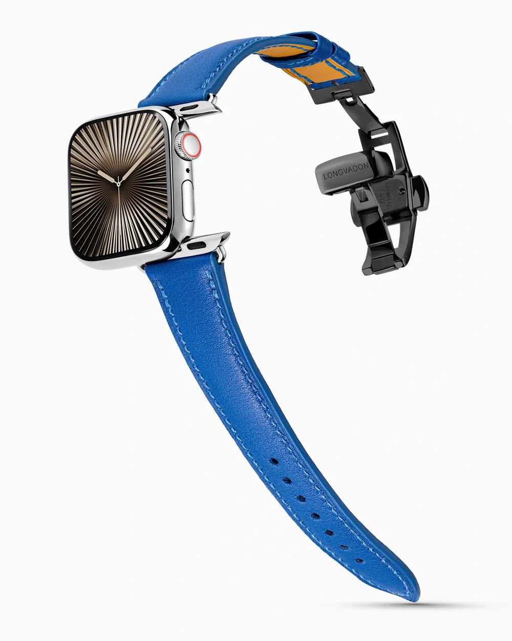 Swift Series luxury Apple Watch leather band on a Series 10 Apple Watch