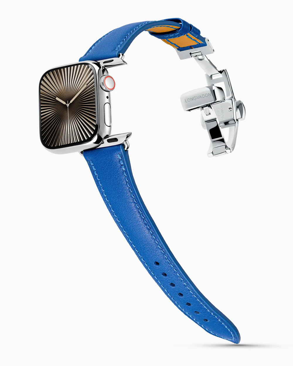 Swift Series luxury Apple Watch leather band on a Series 10 Apple Watch