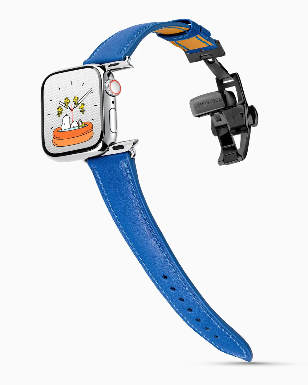 Swift Series luxury Apple Watch leather band on a Series 9 Apple Watch