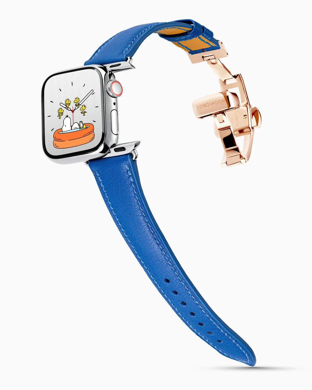 Swift Series luxury Apple Watch leather band on a Series 9 Apple Watch