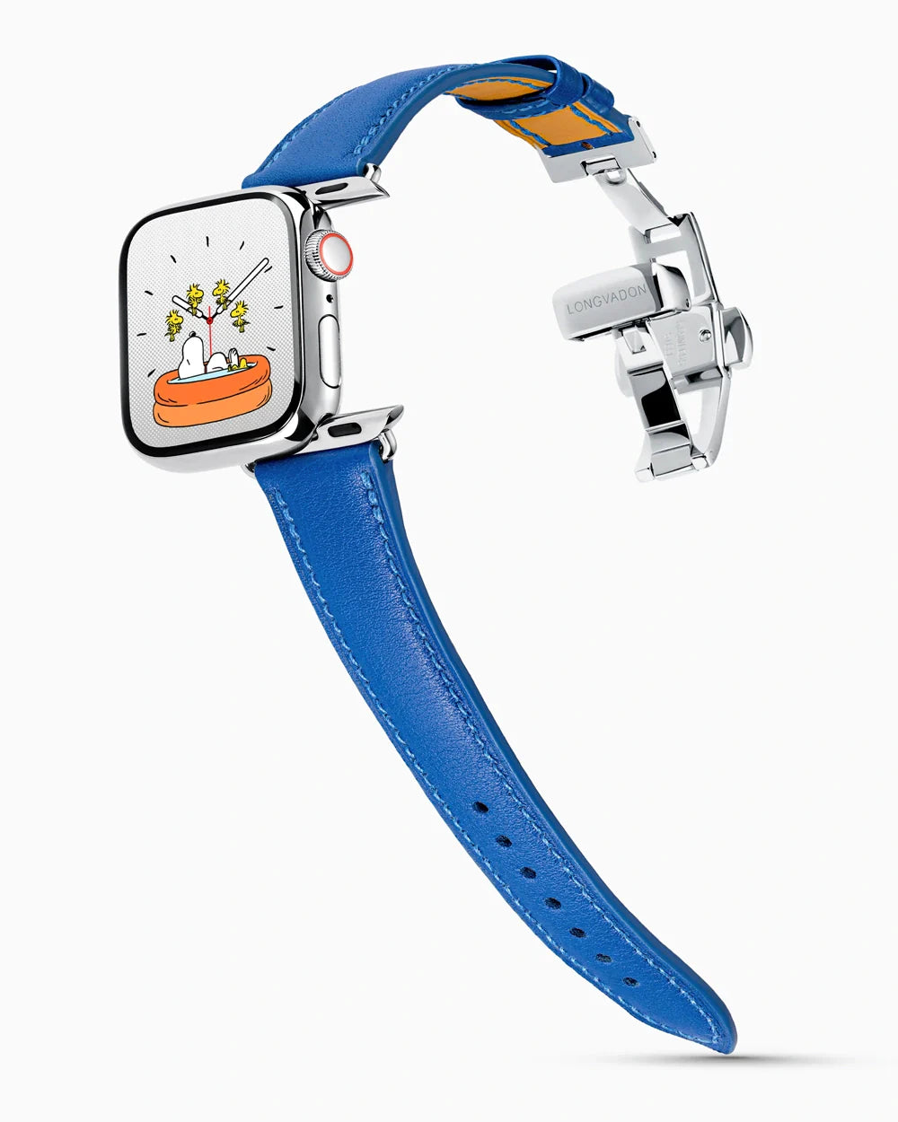 Swift Series luxury Apple Watch leather band on a Series 9 Apple Watch