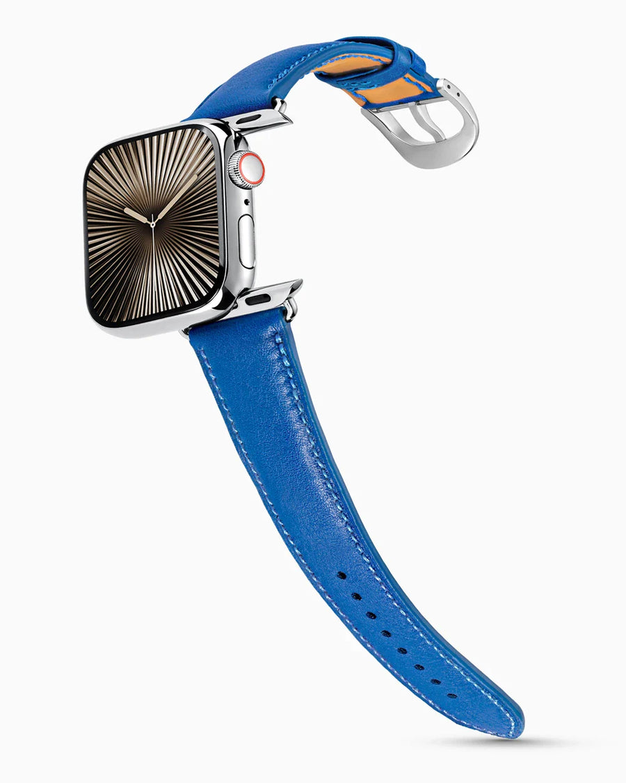 Swift Series luxury Apple Watch leather band on a Series 10 Apple Watch