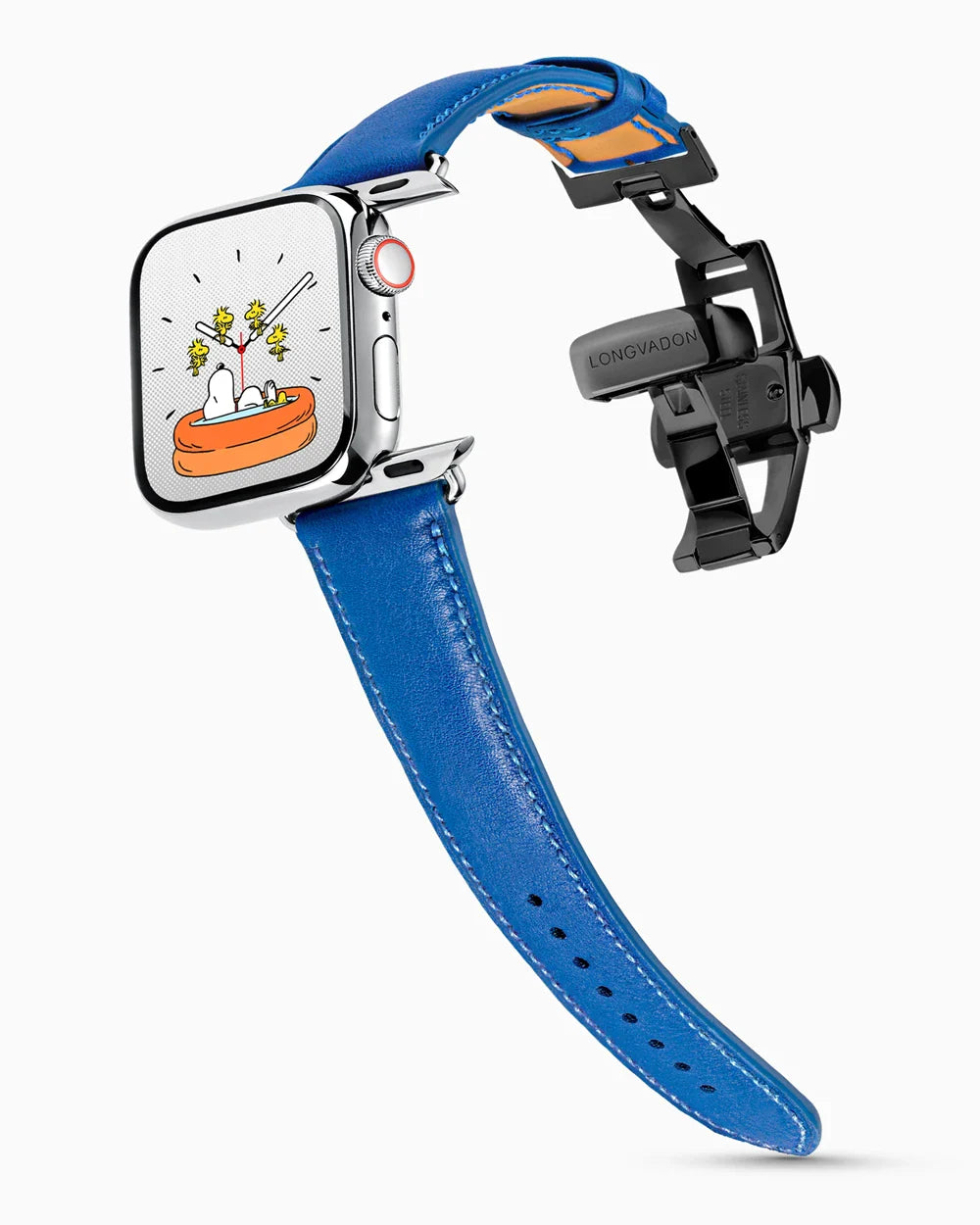 Swift Series luxury Apple Watch leather band on a Series 9 Apple Watch