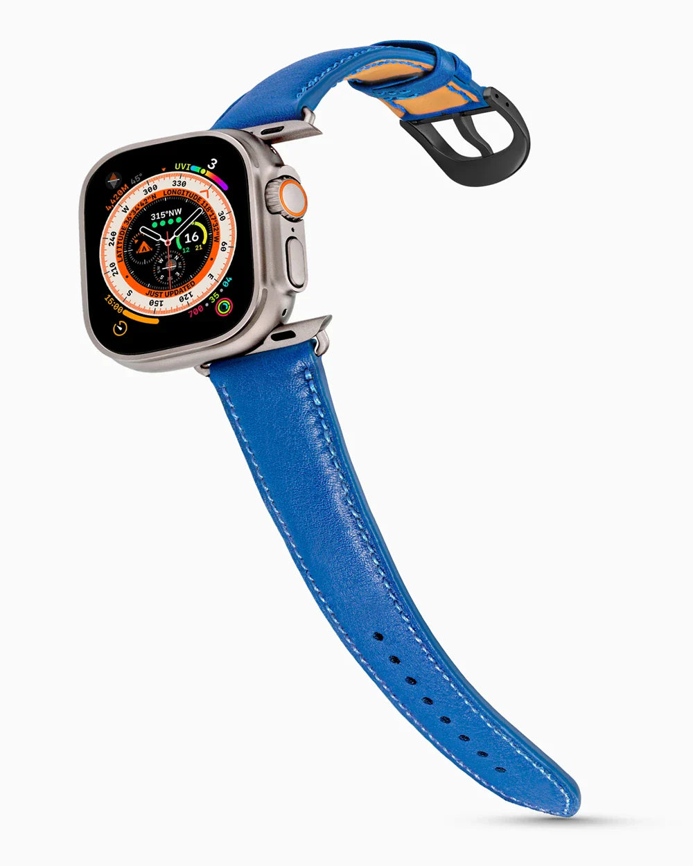 Swift Series luxury Apple Watch leather band on an Apple Watch Ultra