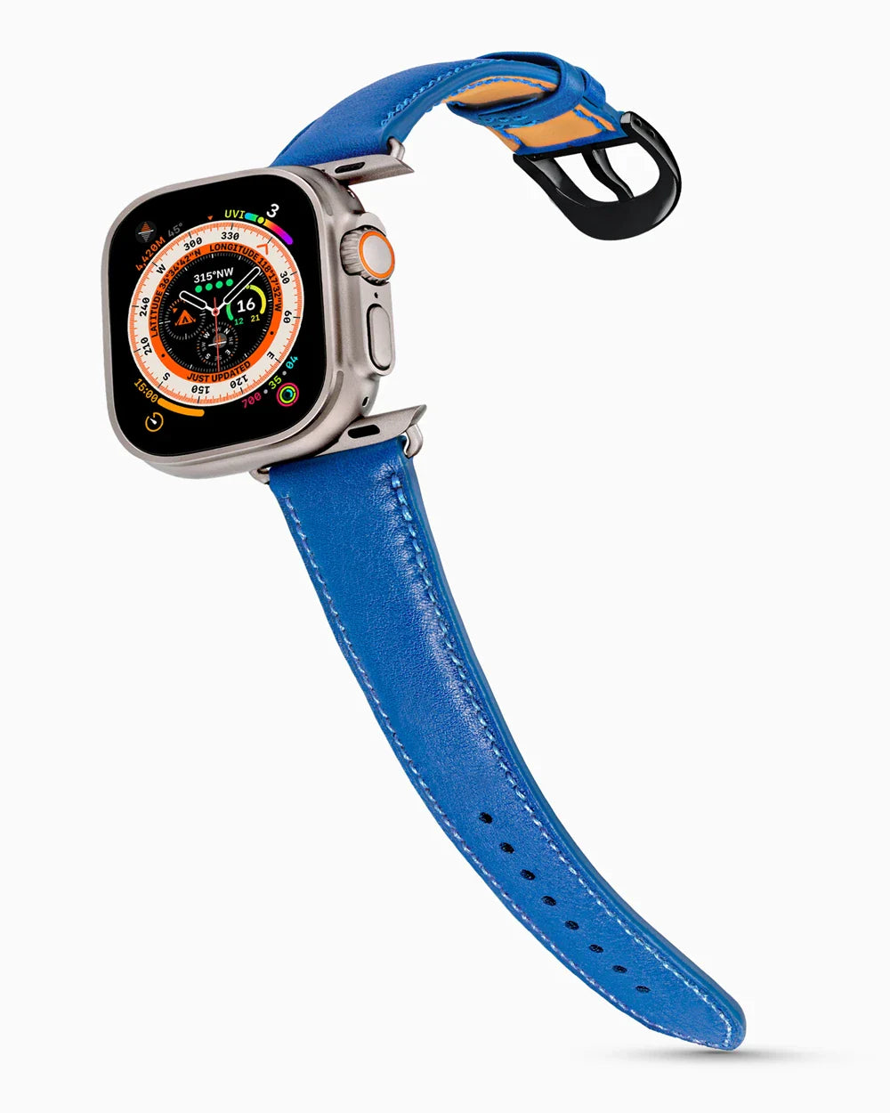 Swift Series luxury Apple Watch leather band on an Apple Watch Ultra