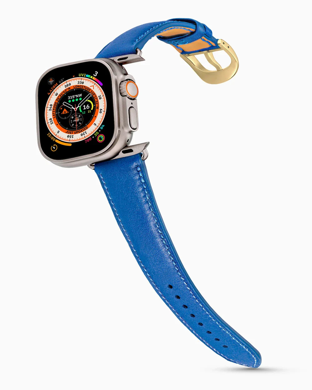 Swift Series luxury Apple Watch leather band on an Apple Watch Ultra