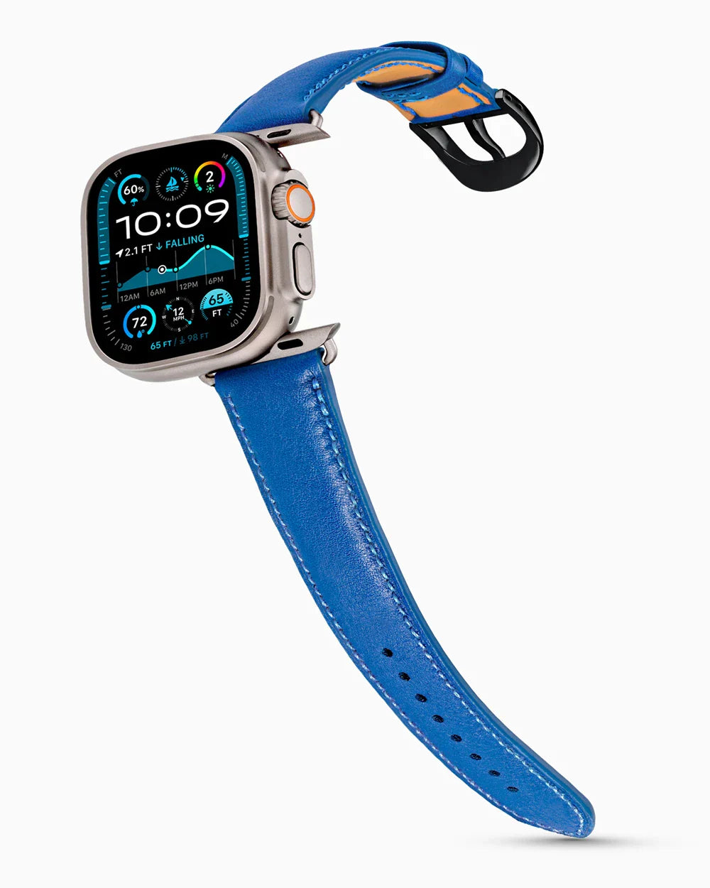 Swift Series luxury Apple Watch leather band on an Apple Watch Ultra