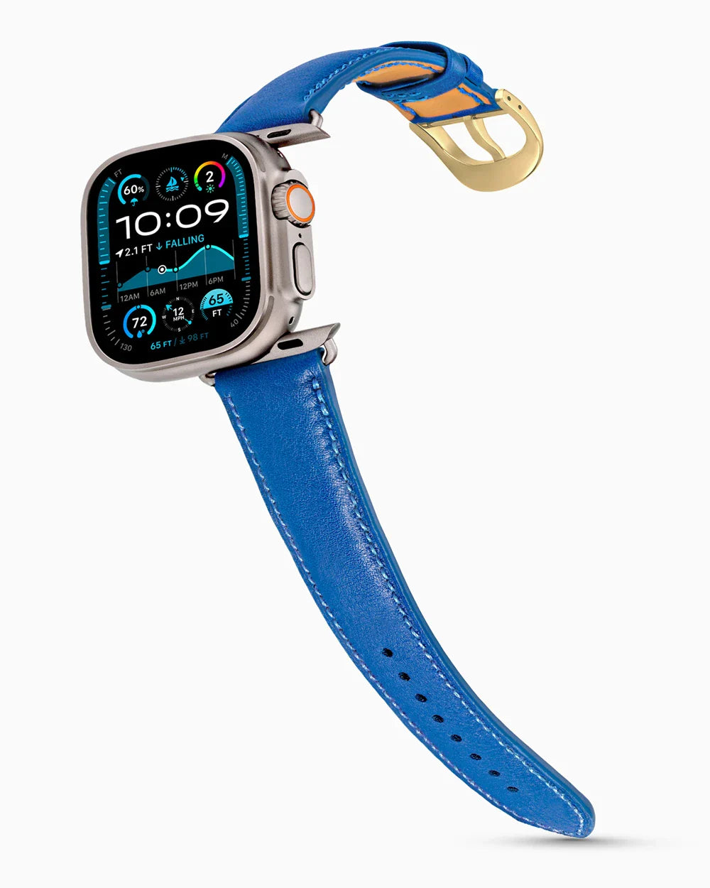 Swift Series luxury Apple Watch leather band on an Apple Watch Ultra