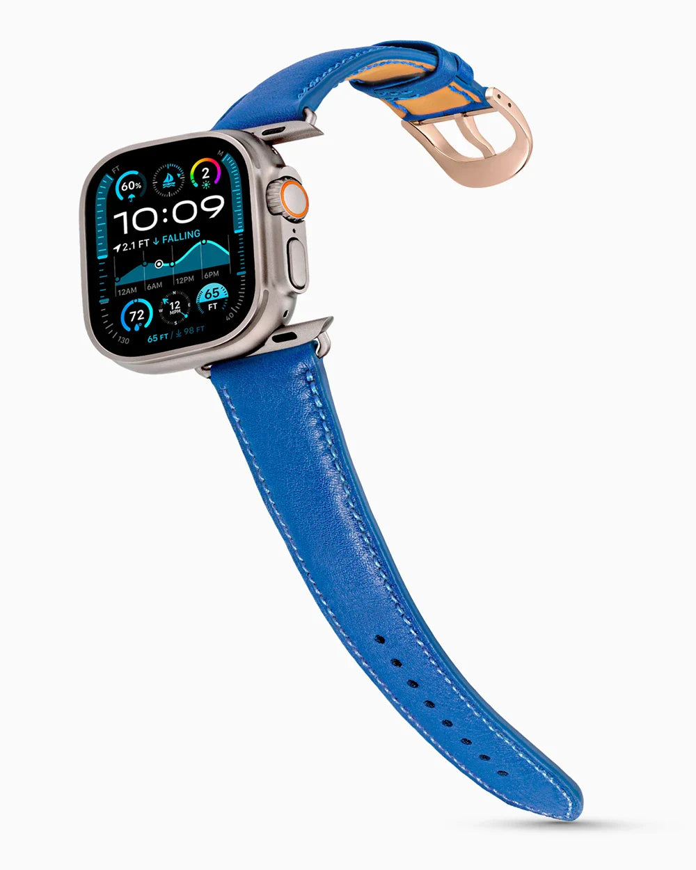 Swift Series luxury Apple Watch leather band on an Apple Watch Ultra