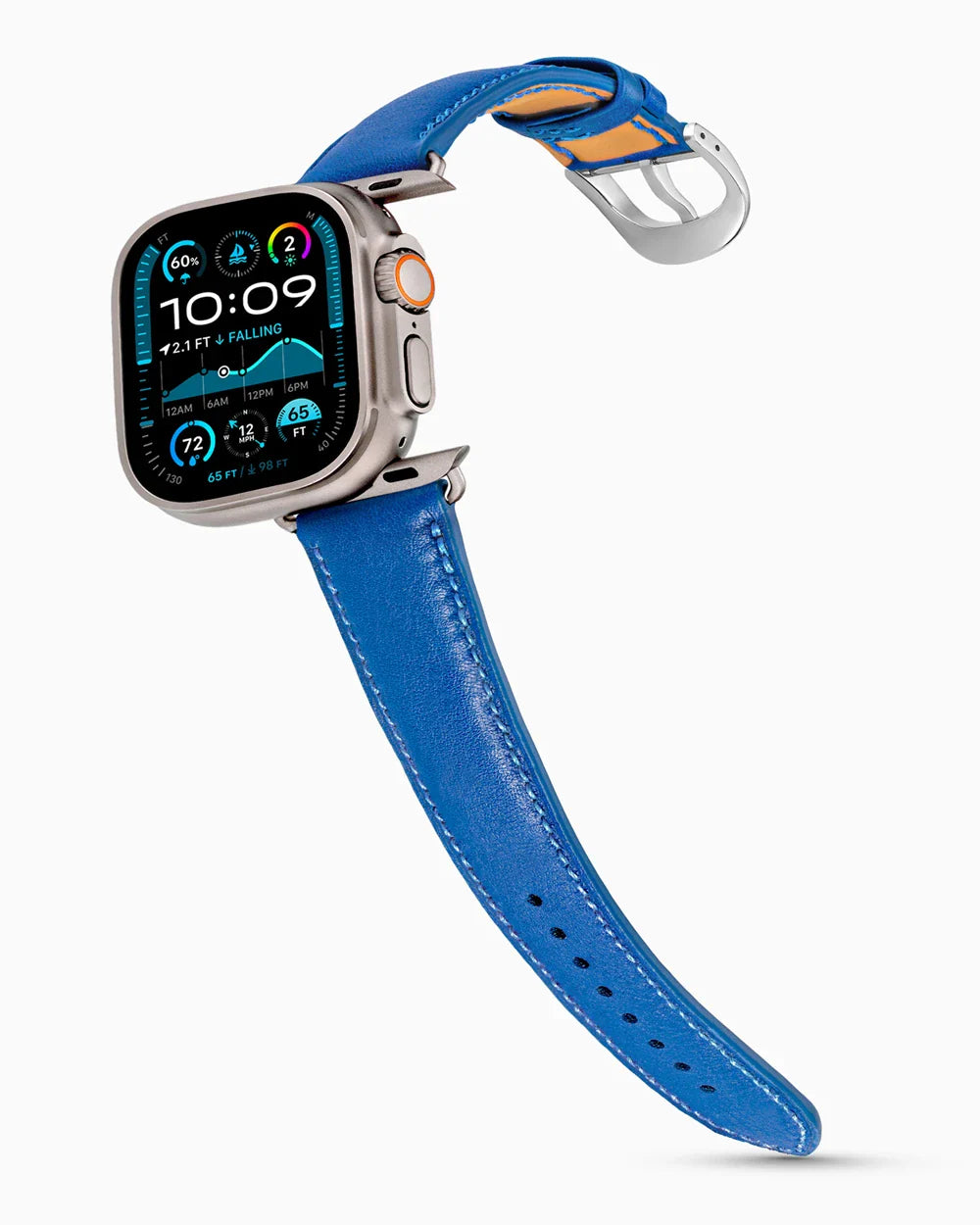 Swift Series luxury Apple Watch leather band on an Apple Watch Ultra