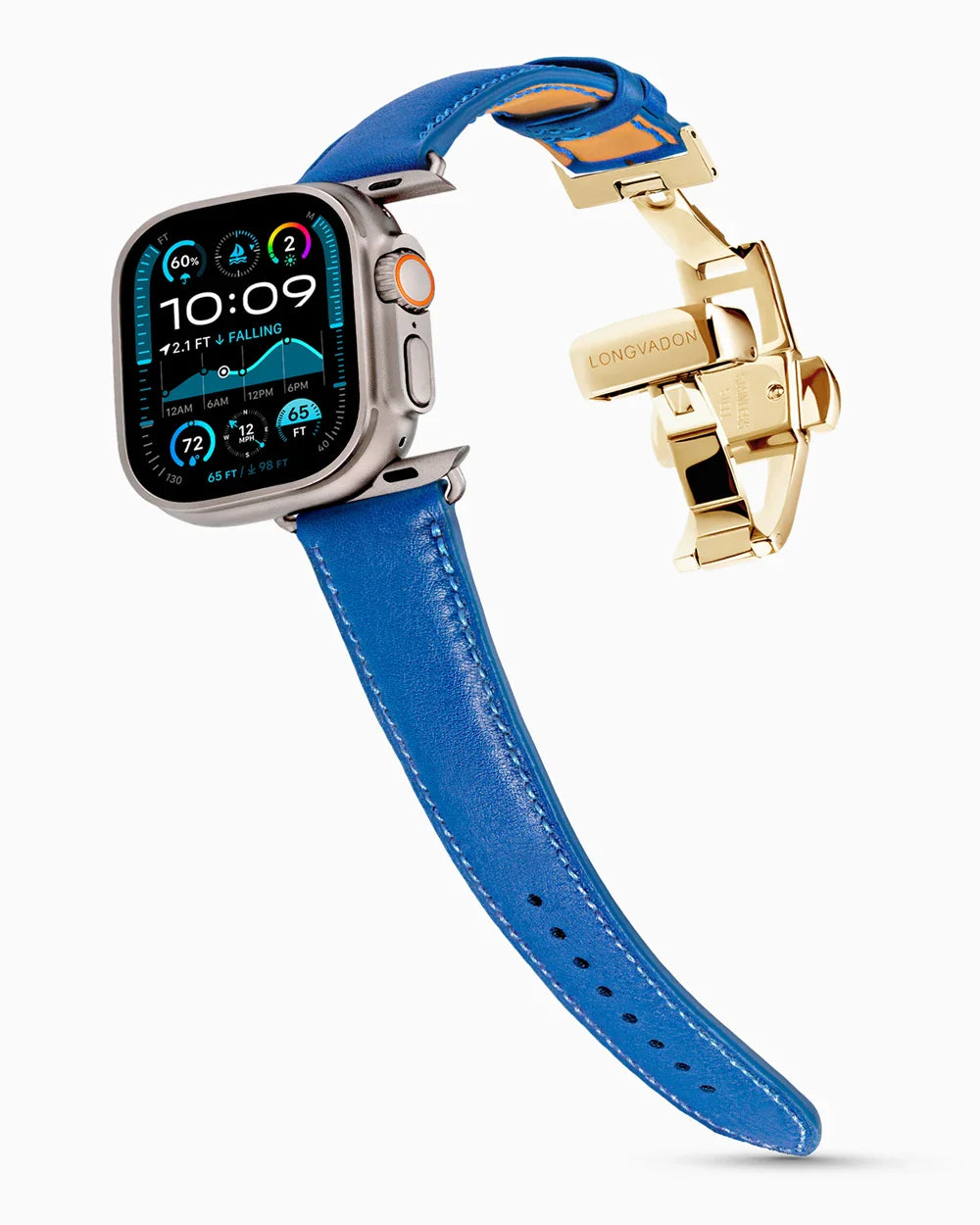 Swift Series luxury Apple Watch leather band on an Apple Watch Ultra