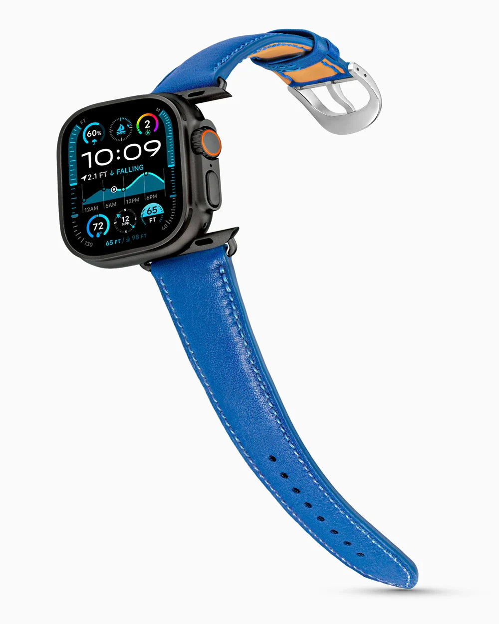 Swift Series luxury Apple Watch leather band on an Apple Watch Ultra