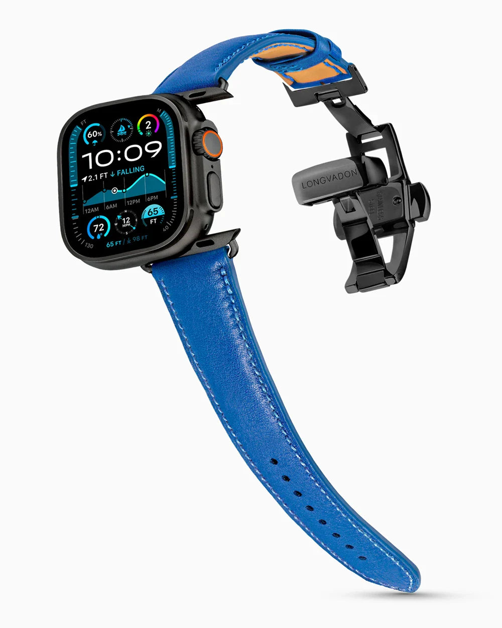 Swift Series luxury Apple Watch leather band on an Apple Watch Ultra