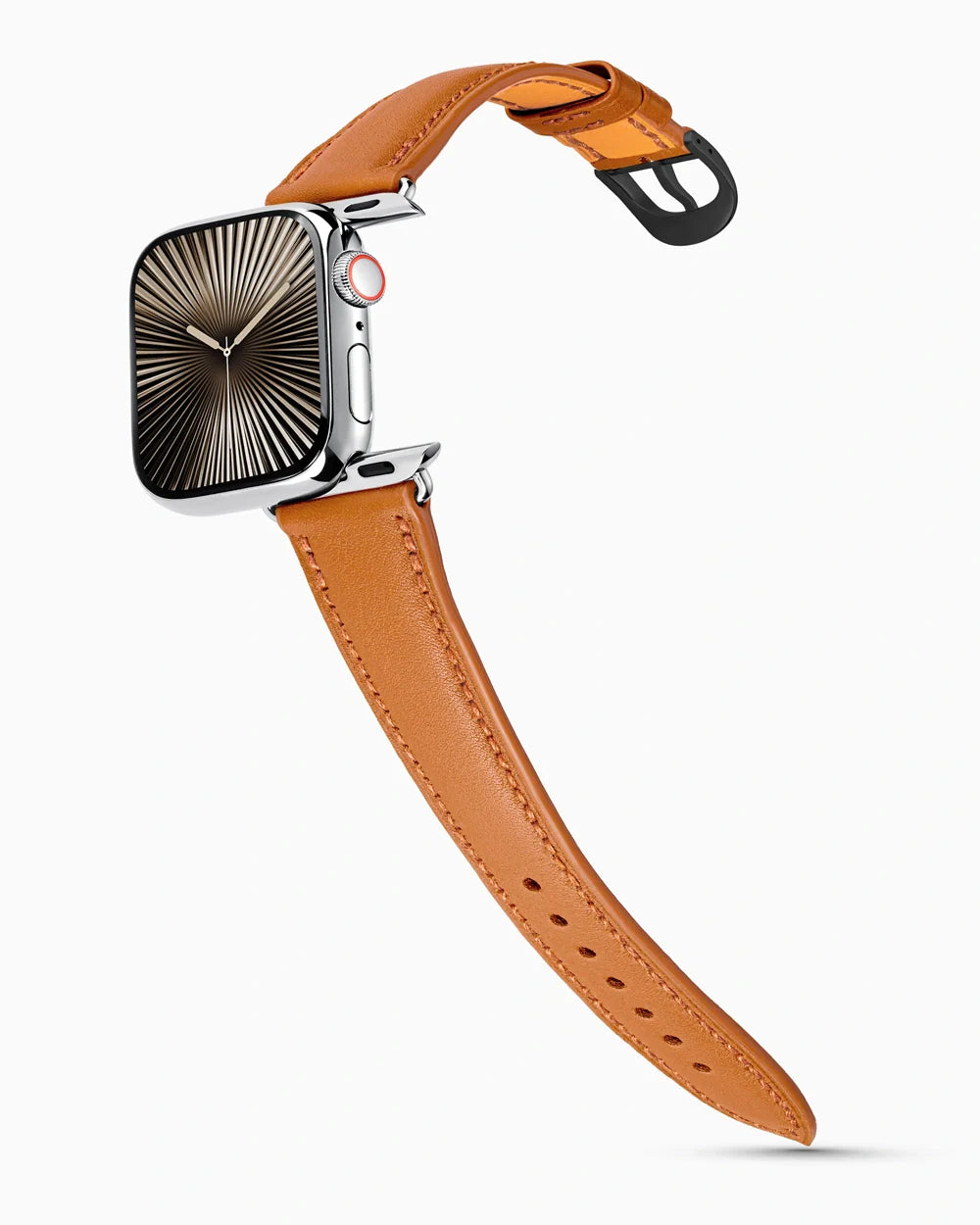 Swift Series luxury Apple Watch leather band on a Series 10 Apple Watch