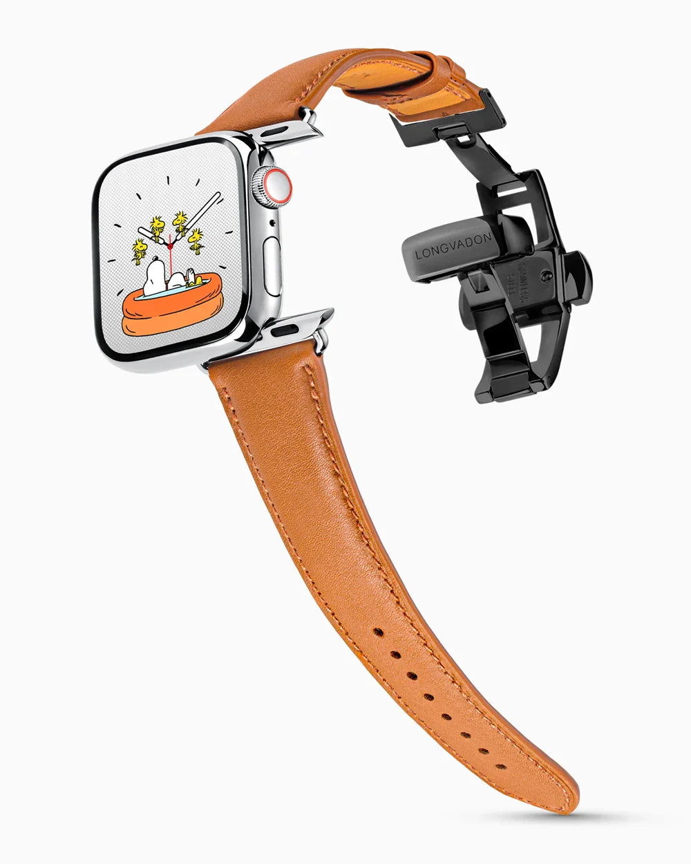 Swift Series luxury Apple Watch leather band on a Series 9 Apple Watch