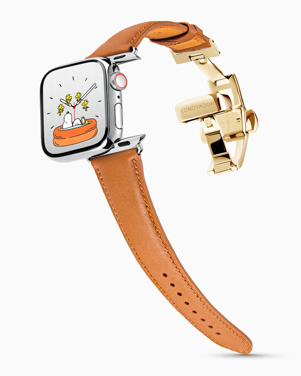 Swift Series luxury Apple Watch leather band on a Series 9 Apple Watch