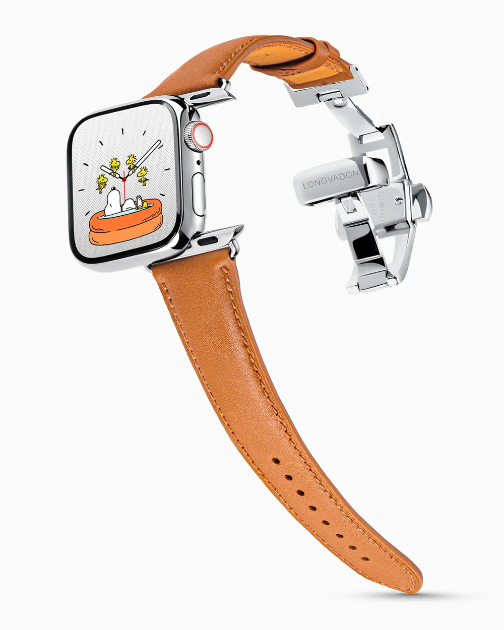 Swift Series luxury Apple Watch leather band on a Series 9 Apple Watch
