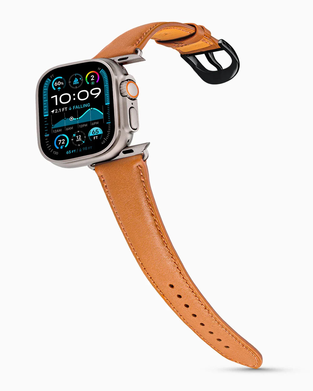 Swift Series luxury Apple Watch leather band on an Apple Watch Ultra