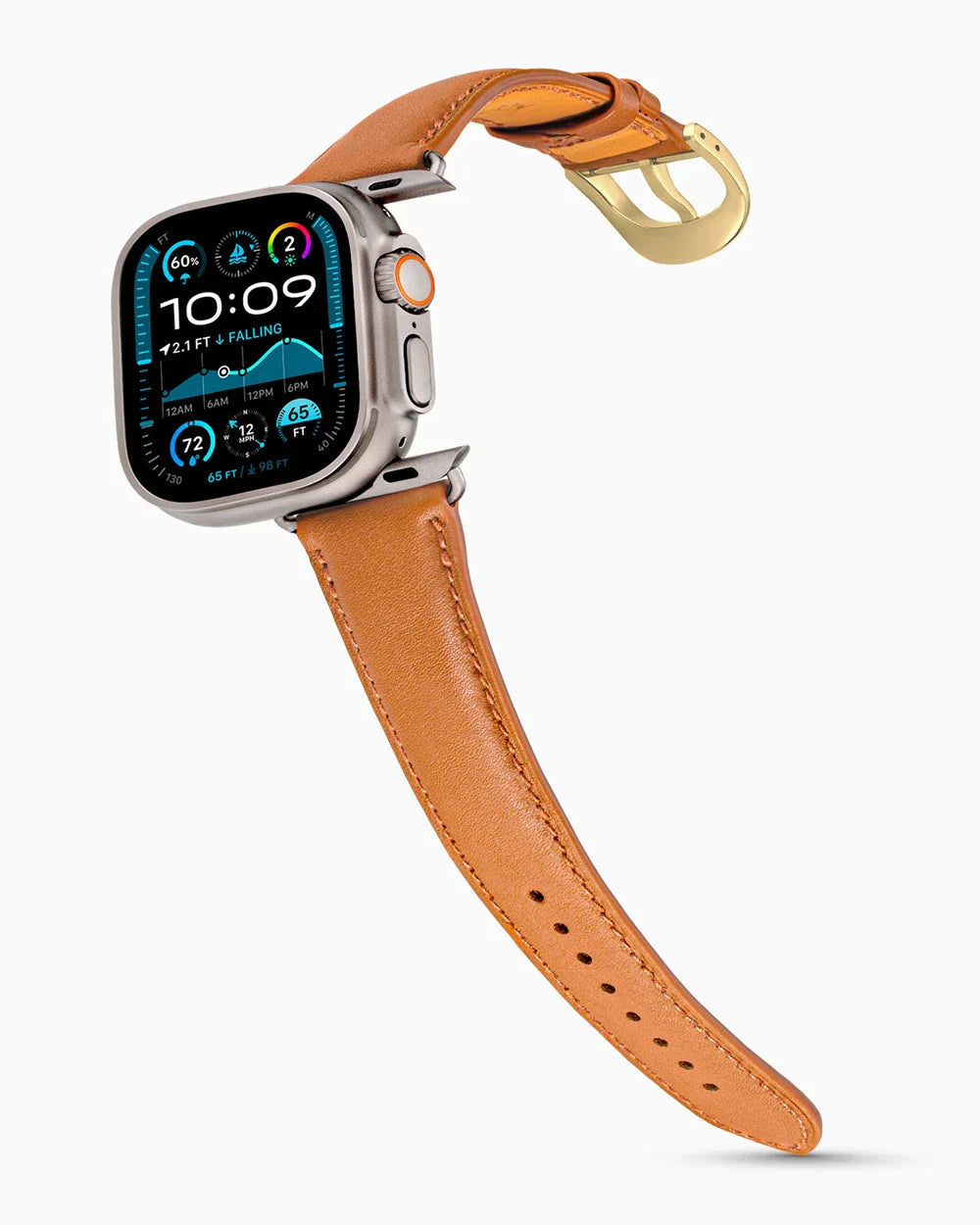 Swift Series luxury Apple Watch leather band on an Apple Watch Ultra