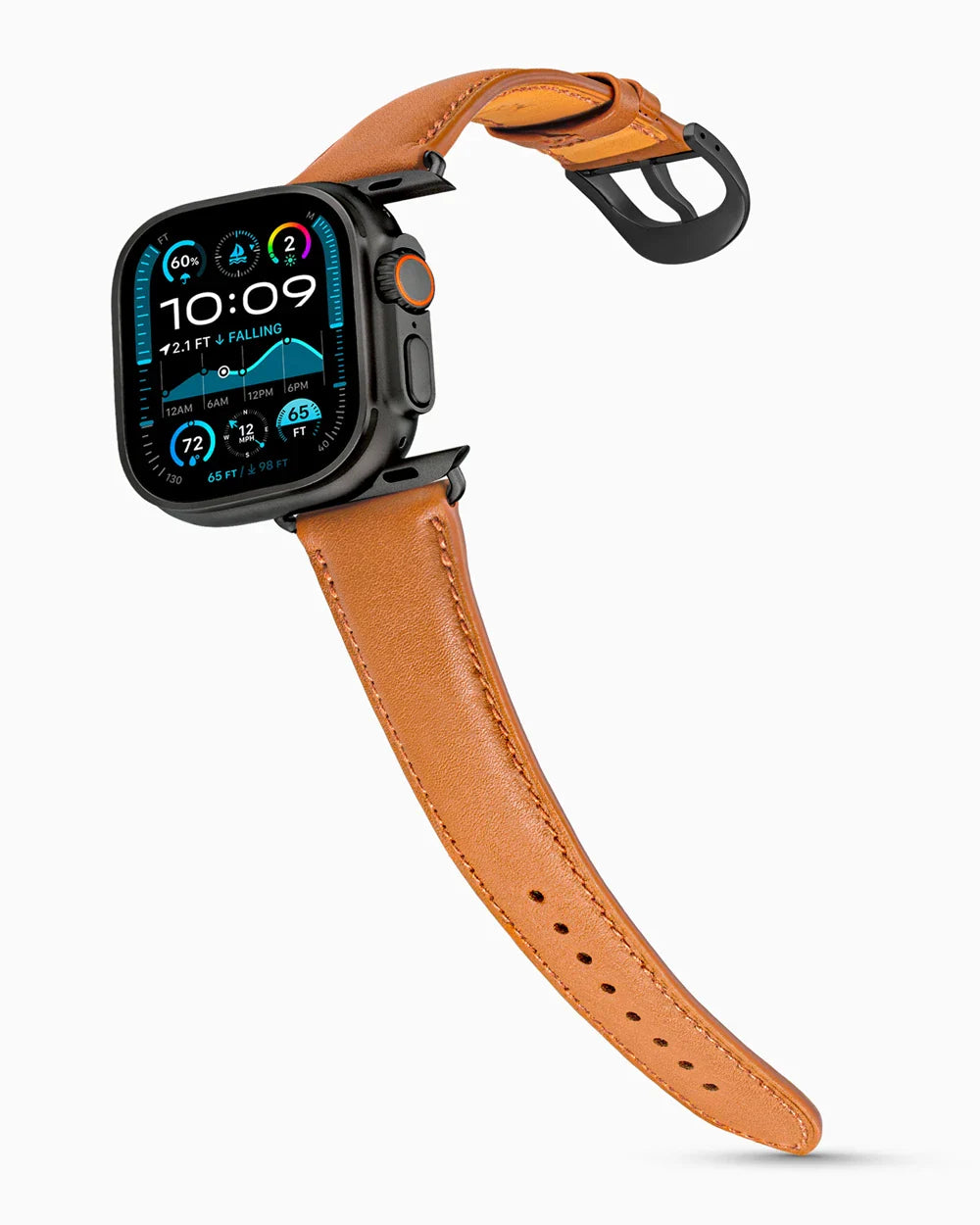 Swift Series luxury Apple Watch leather band on an Apple Watch Ultra