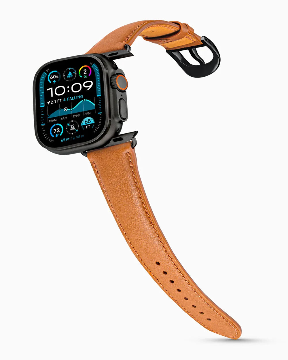 Swift Series luxury Apple Watch leather band on an Apple Watch Ultra