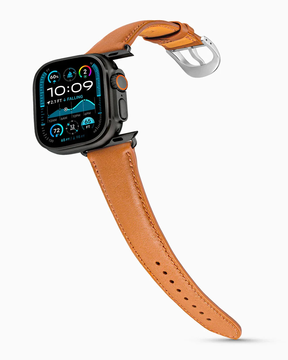 Swift Series luxury Apple Watch leather band on an Apple Watch Ultra