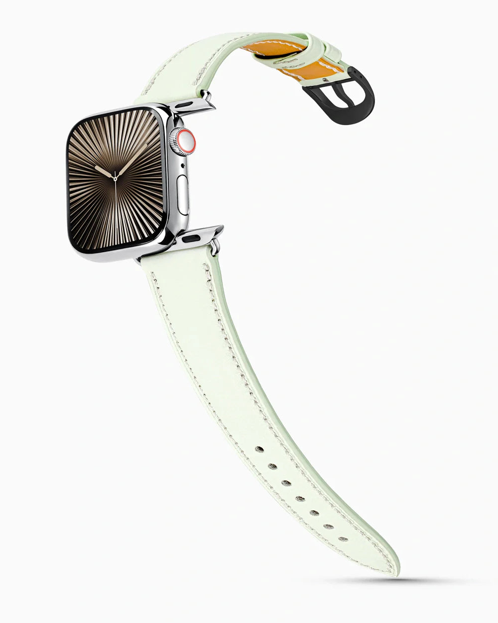Swift Series luxury Apple Watch leather band on a Series 10 Apple Watch