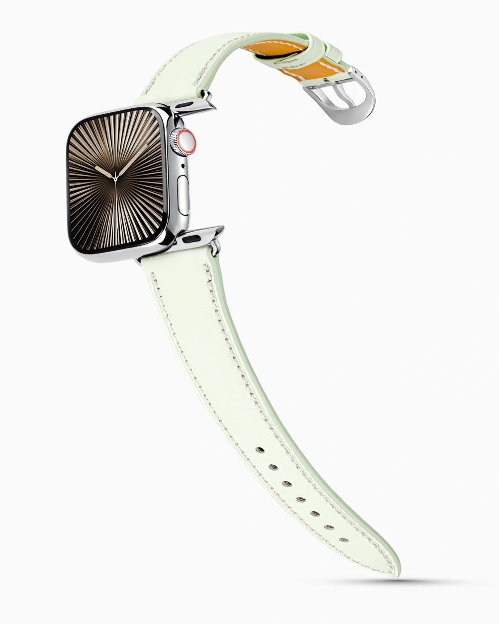 Swift Series luxury Apple Watch leather band on a Series 10 Apple Watch