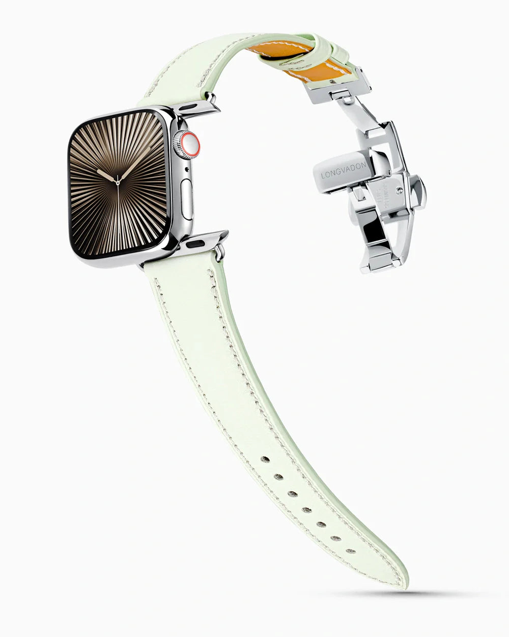 Swift Series luxury Apple Watch leather band on a Series 10 Apple Watch