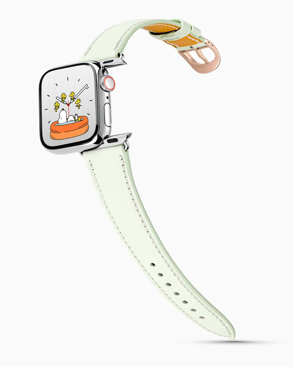 Swift Series luxury Apple Watch leather band on a Series 9 Apple Watch