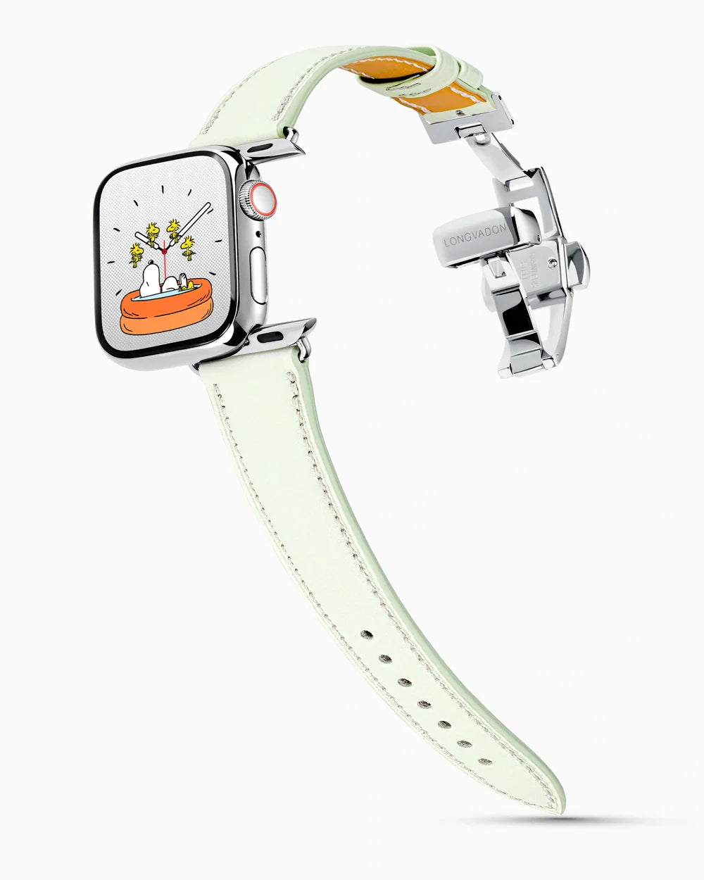 Swift Series luxury Apple Watch leather band on a Series 9 Apple Watch