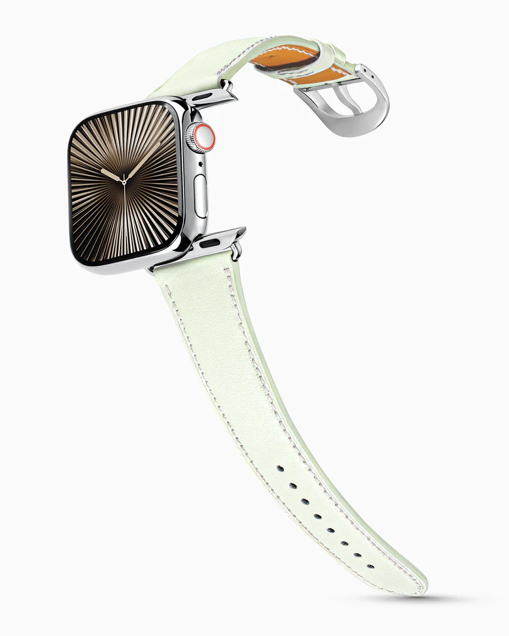 Swift Series luxury Apple Watch leather band on a Series 10 Apple Watch