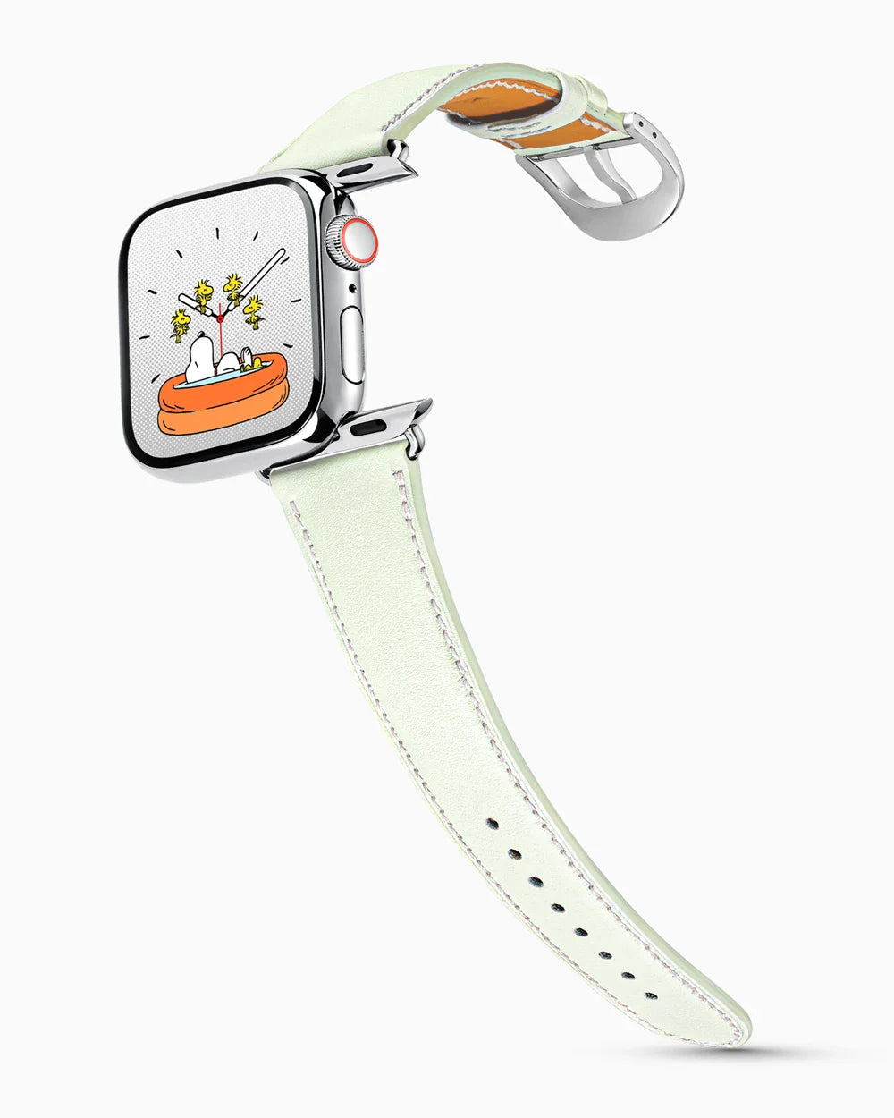 Swift Series luxury Apple Watch leather band on a Series 9 Apple Watch