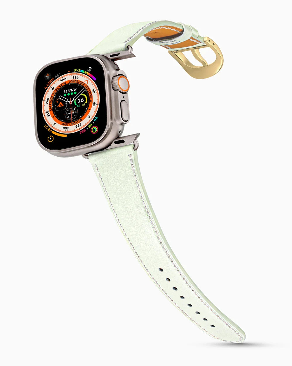 Swift Series luxury Apple Watch leather band on an Apple Watch Ultra