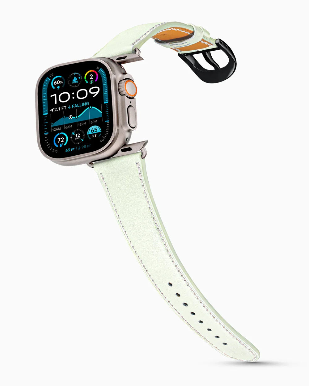 Swift Series luxury Apple Watch leather band on an Apple Watch Ultra