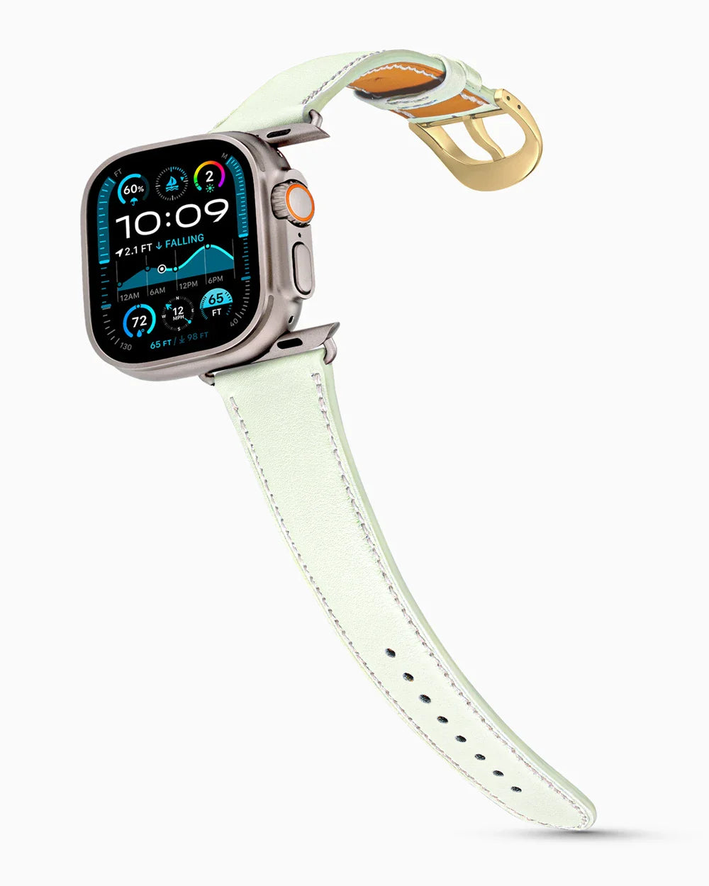 Swift Series luxury Apple Watch leather band on an Apple Watch Ultra